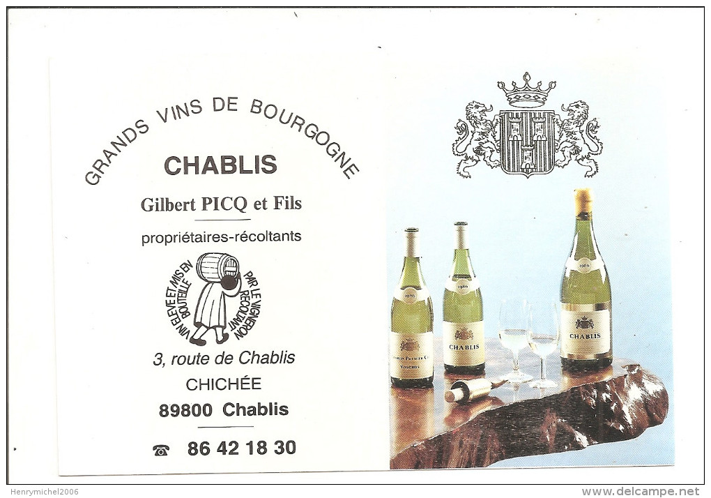 Yonne - 89 - Chablis - Grands Vins De Bourgogne Glibert Picq 3 Route Chichée - Chablis