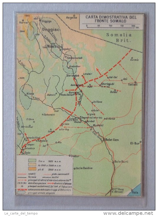 Cartolina Serie Africa Orientale N.14 - Carta Dimostrativa Del Fronte Somalo. Ed.S.A. Il Mondo Geografico-Milano - Somalia