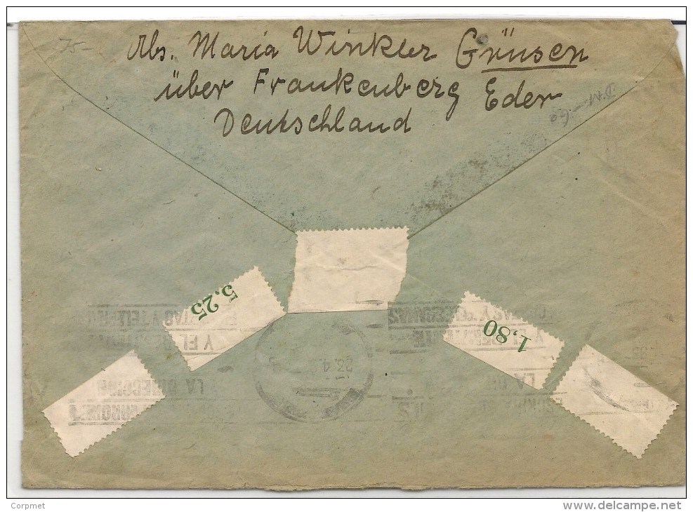 DEUTSCHLAND - GERMANY - Vf COVER From GEMÜNDEN To BUENOS AIRES Tied By Yvert # 46 - Invention Du Téléphone SEUL On COVER - Covers & Documents