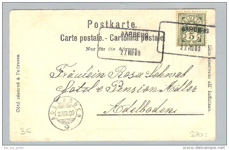 Heimat BE Aarberg 1900-08-27 Ausilfs-O Auf PK - Lettres & Documents