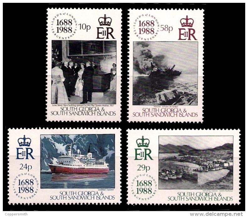 (181) Falkland Isl. / South Georgia  1988 / Lloyd's List / Ships / Bateaux / Schiffe  **  / Mnh  Michel 172-75 - South Georgia