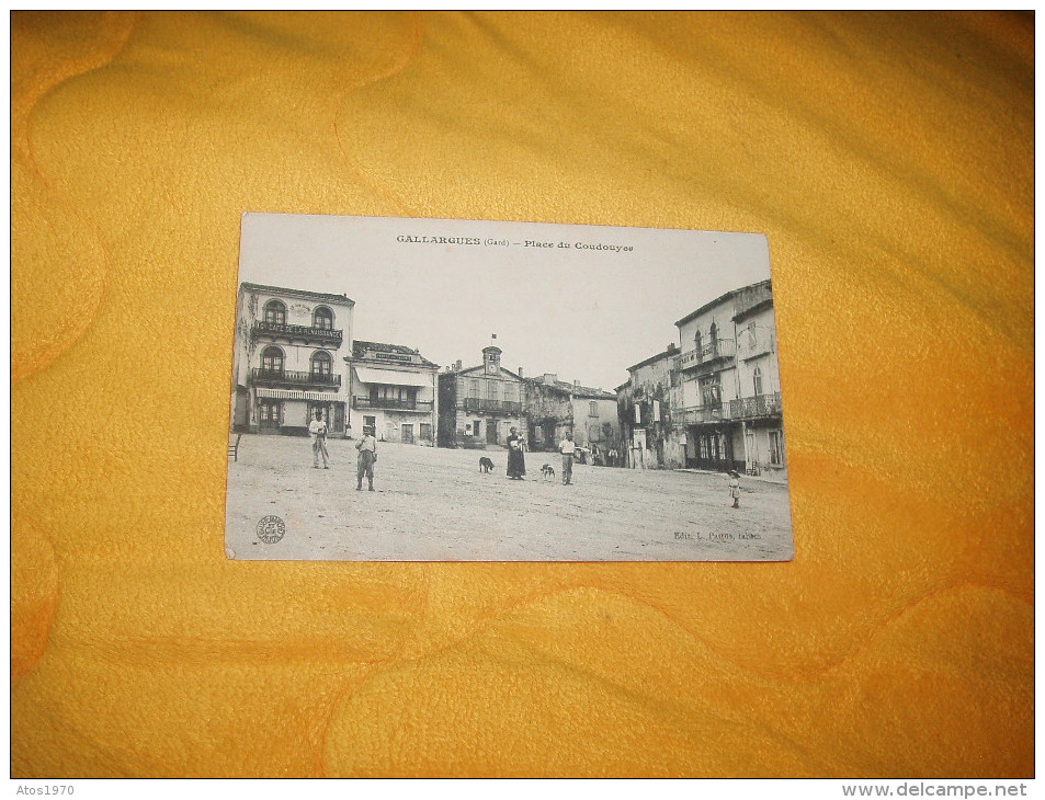 CARTE POSTALE ANCIENNE CIRCULEE DE 1915. / GALLARGUES.- PLACE DU COUDOUYER. - Gallargues-le-Montueux