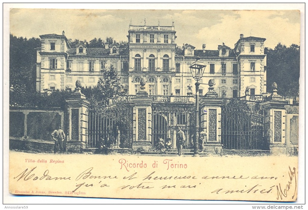 CARTOLINA: TORINO - RICORDO DI TORINO - VILLA DELLA REGINA (MOVIMENTATA) - VIAGGIATA - F/P - B/N - LEGGI - Palazzo Reale