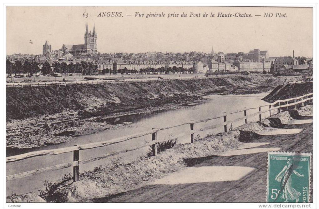 Cpa Angers - Vue Générale Prise Du Pont De La Haute Chaîne - Angers