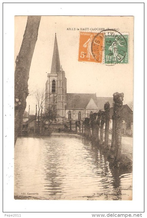 CPA  80 AILLY LE HAUT CLOCHER L'EGLISE  Cours D'eau - Route Eglise .... - Ailly Le Haut Clocher