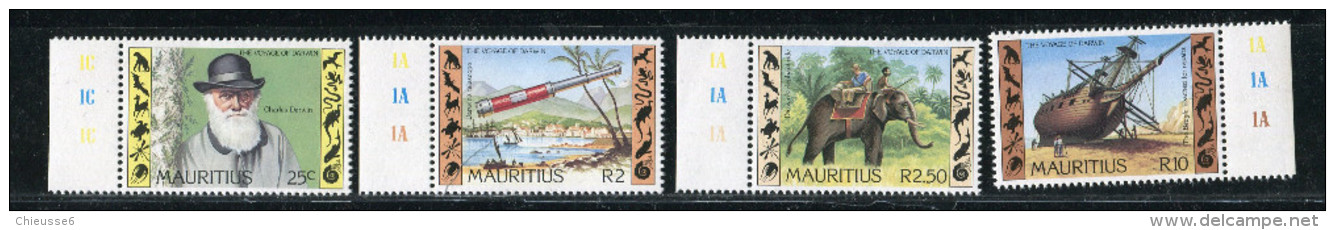 Maurice ** N°  552 à 555 -  Charles Darwin - Mauritius (1968-...)