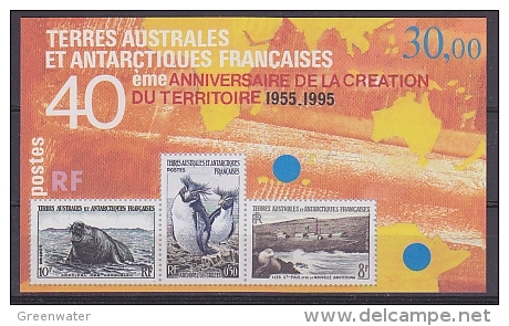 TAAF 1995 40ème Anniversaire De La Creation Du Territoire M/s ** Mnh (25223) - Blocks & Kleinbögen