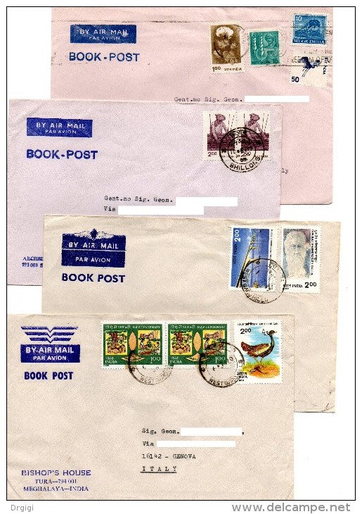 ** INDIA, 20 WHOLE COVERS TO ITALY, VARIOUS STAMPS LOT 8 - Airmail