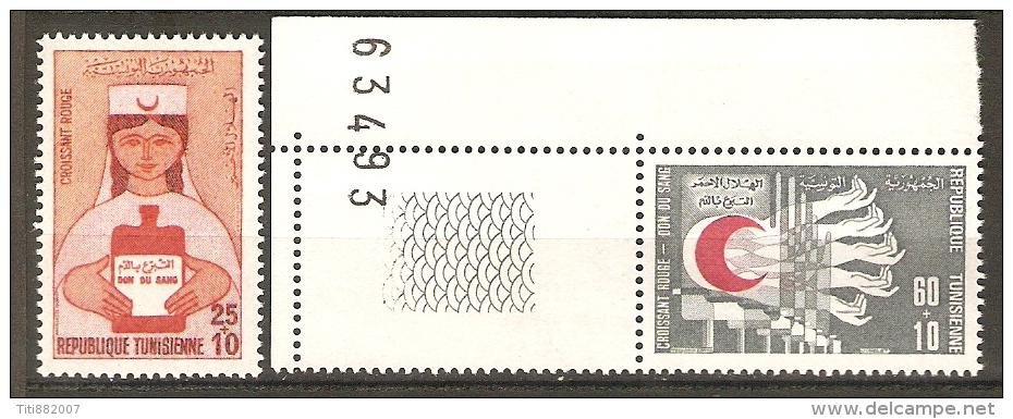 TUNISIE    -    1973 .   Y&T N° 749 à 750 **.  Croix- Rouge  /  Croissant Rouge / Infirmière - Tunisia