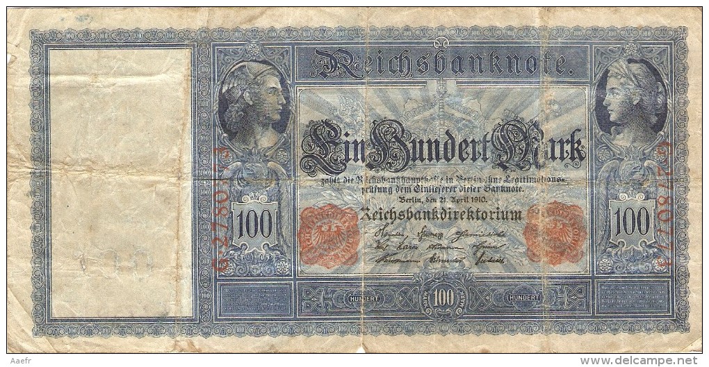 Billet - ALLEMAGNE - 100 Mark - 1910 - Série G - 100 Mark