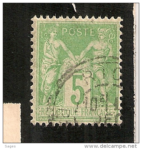 RIOM, Puy De Dome, TARIF  Faire Part De Décès Avec SAGE 5C Vert Jaune. - 1876-1898 Sage (Type II)