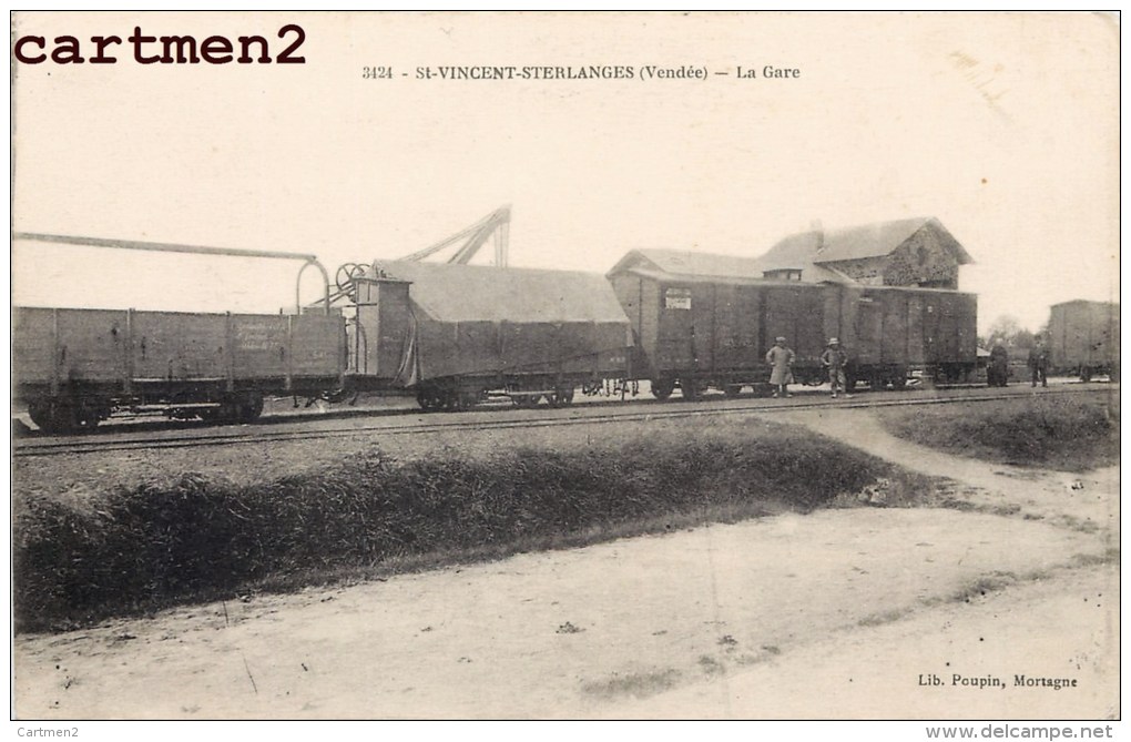 SAINT-VINCENT-STERLANGES LA GARE TRAIN LOCOMOTIVE 85 VENDEE - Autres & Non Classés