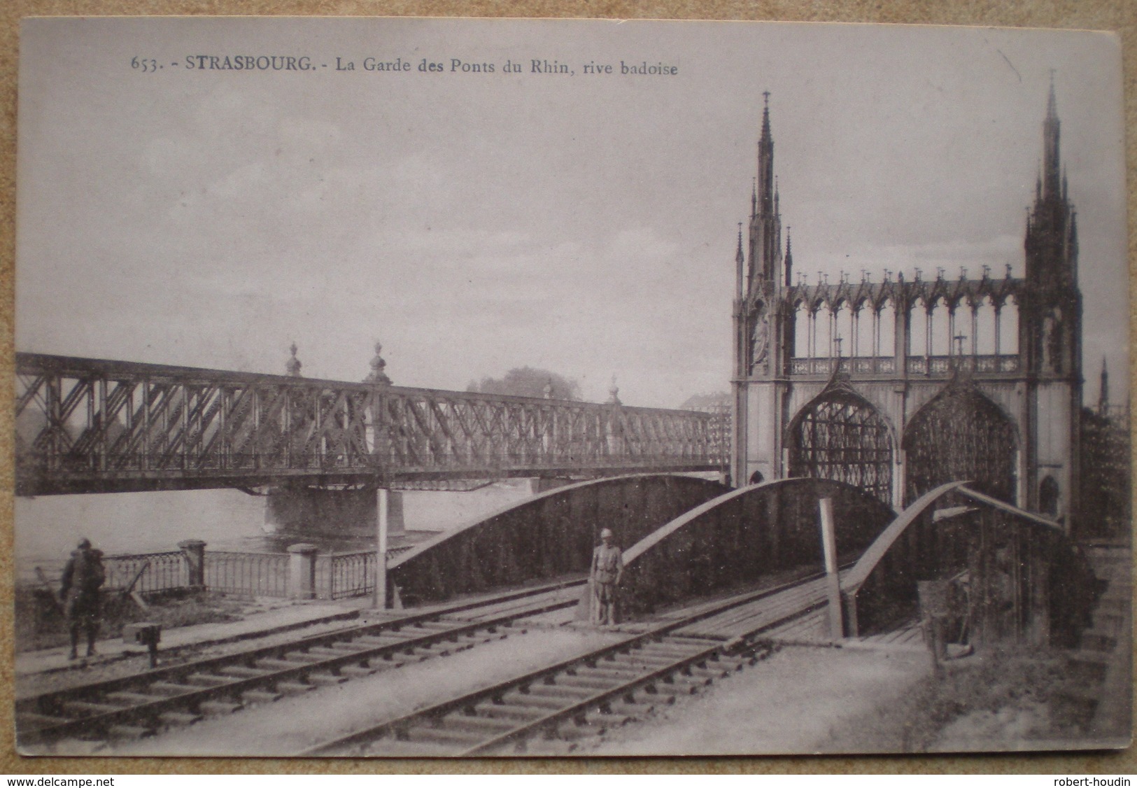 1 CPA  Vierge 67 STRASBOURG La Garde Des Ponts Du Rhin Rive Badoise - Strasbourg