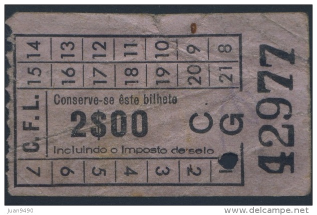 BILLETE DE TRANVIA DE LISBOA PORTUGAL - Europe