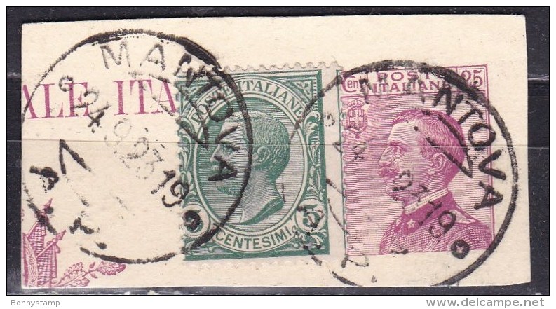 Regno D'Italia, 1906 - 5c Effige Di V. E. III, Su Frammento Di Cartolina Postale - Nr.81 Usato° - Gebraucht