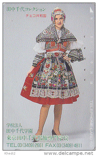 Télécarte Japon / 110-173887 - FEMME /  Costume TCHEQUIE  CZECH REPUBLIC GIRL Japan Phonecard - Frau Telefonkarte - 1996 - Mode