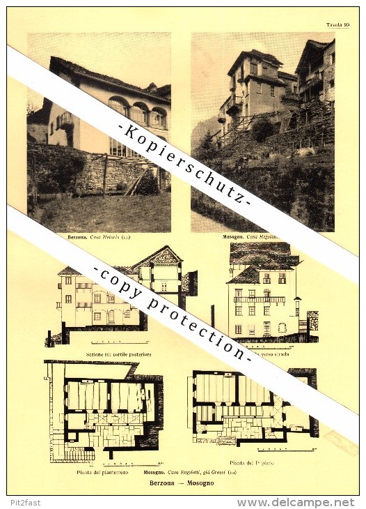 Photographien / Ansichten , 1936 , Mosogno , Berzona , Onsernone , Prospekt , Architektur , Fotos !!! - Onsernone