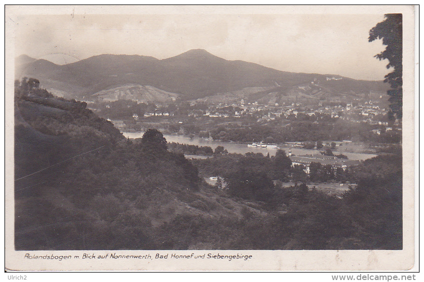 AK Rolandsbogen Mit Blick Auf Nonnenwerth, Bad Honnef Und Siebengebirge - 1928  (19533) - Bad Honnef