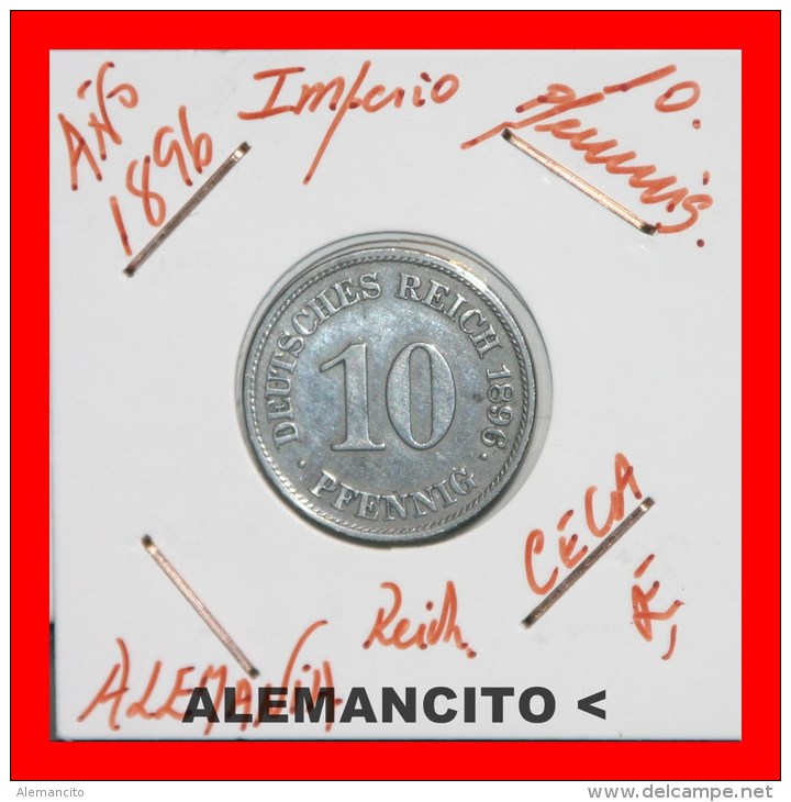 ALEMANIA  -  IMPERIO  -  DEUTSCHES REICH - AÑO 1896-E - 10 Pfennig