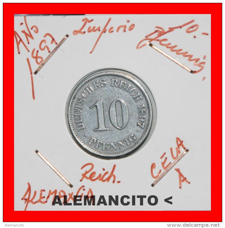 ALEMANIA  -  IMPERIO  -  DEUTSCHES REICH - AÑO 1897-A - 10 Pfennig