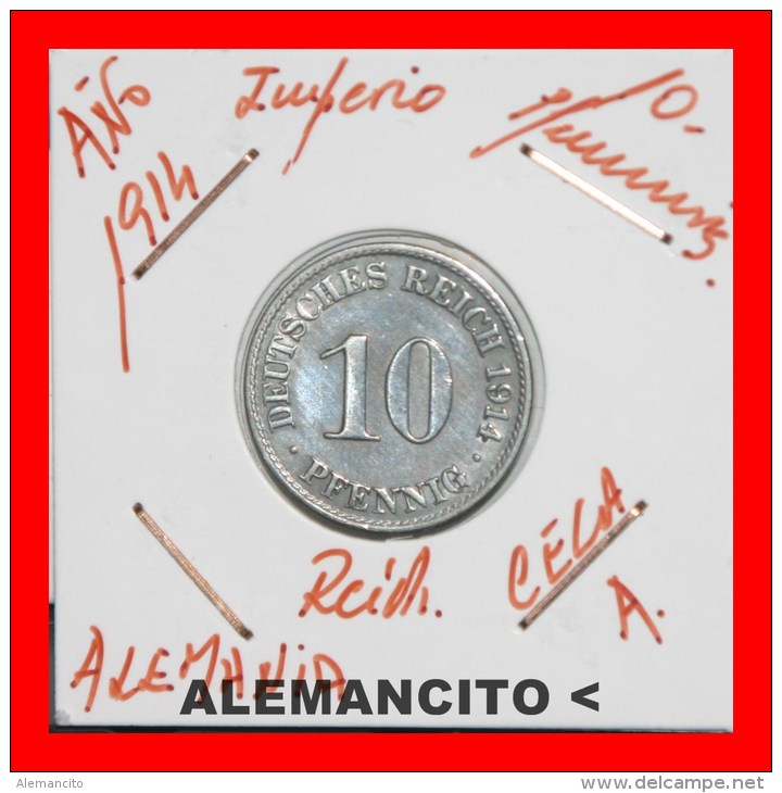 ALEMANIA  -  IMPERIO  -  DEUTSCHES REICH - AÑO 1914-A - 10 Pfennig