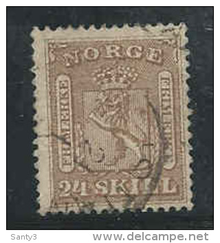 Noorwegen, Yv 10 Jaar 1863, Gestempeld, Cote 135,00 Euro à 15 %, Zie Scan - Oblitérés