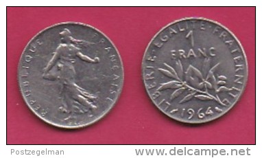 FRANCE, 1964, 1 Circulated Coin Of 1 Franc, Nickel  , KM925.1, C3002 - Other & Unclassified