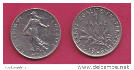 FRANCE, 1966, 1 Circulated Coin Of 1 Franc, Nickel  , KM925.1, C3004 - Andere & Zonder Classificatie