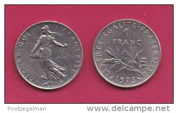 FRANCE, 1973, 1 Circulated Coin Of 1 Franc, Nickel  , KM925.1, C3008 - Andere & Zonder Classificatie