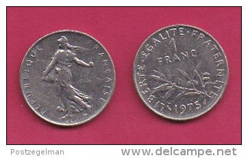 FRANCE, 1975, 1 Circulated Coin Of 1 Franc, Nickel  , KM925.1, C3009 - Andere & Zonder Classificatie