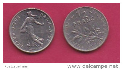 FRANCE, 1970, 1 Circulated Coin Of 1/2 Franc, Nickel , KM 931.1, C3020 - Andere & Zonder Classificatie