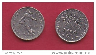 FRANCE, 1971, 1 Circulated Coin Of 1/2 Franc, Nickel , KM 931.1, C3021 - Andere & Zonder Classificatie