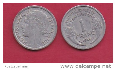 FRANCE, 1945, 1 Circulated Coin Of 1 Franc, Aluminium , KM 885a.1, C3036 - Andere & Zonder Classificatie