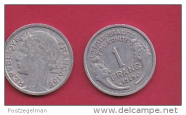 FRANCE, 1949, 1 Circulated Coin Of 1 Franc, Aluminium , KM 885a.1, C3039 - Andere & Zonder Classificatie