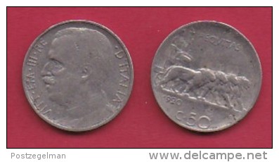 ITALY, 1920, 1 Circulated Coin Of  50 Centesimi, Reeded Edge, Nickel, KM 61.2, C3043 - 1900-1946 : Victor Emmanuel III & Umberto II