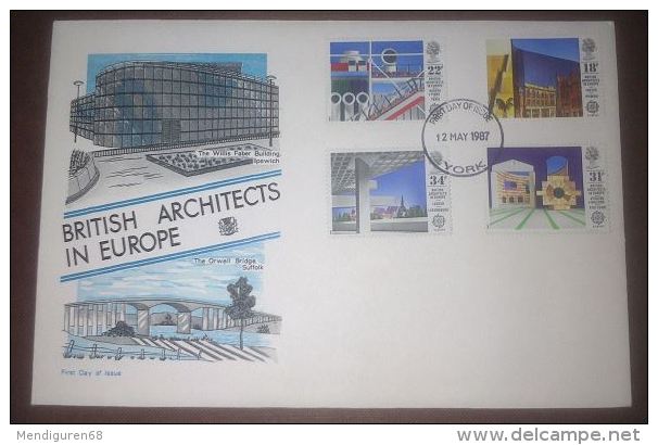 GB 1987 ARCHITECTURE FDC SG 1355-58 MI 1105-08 SC 1176-79 IV 1266-1269 - Covers & Documents