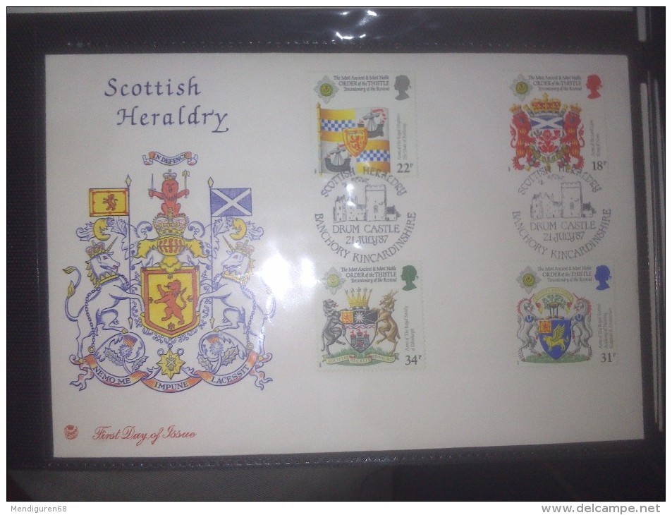 GB 1987 SCOTTISH HERALDRY FDC SG 1363-66 MI 1113-16 SC 1184-87 IV 1274-1277 - Covers & Documents