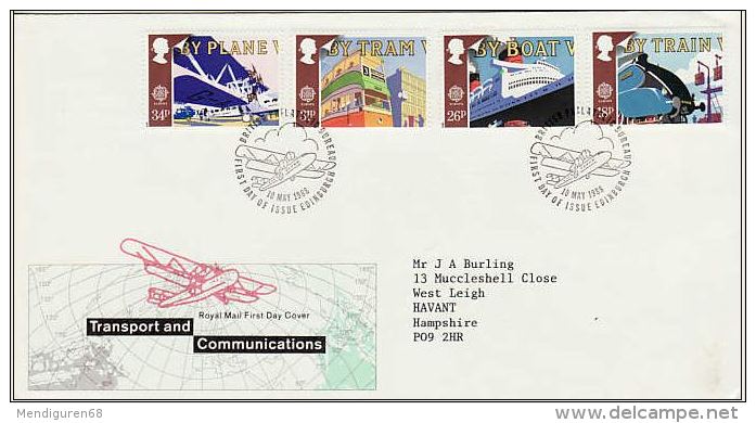 GB 1988 TRANSPORT FDC SG 1392-95 MI 1147-50 SC 1213-16 IV 1311-1314 - Covers & Documents