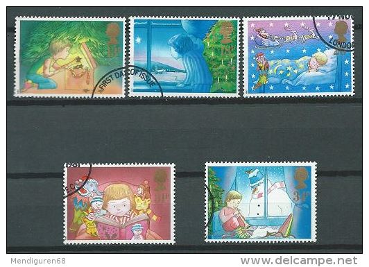 GB 1987 CHRISTMAS SET OF 5 USED SG 1375-79 MI 1126-30 SC 1196-1200 IV 1288-1292 - Used Stamps