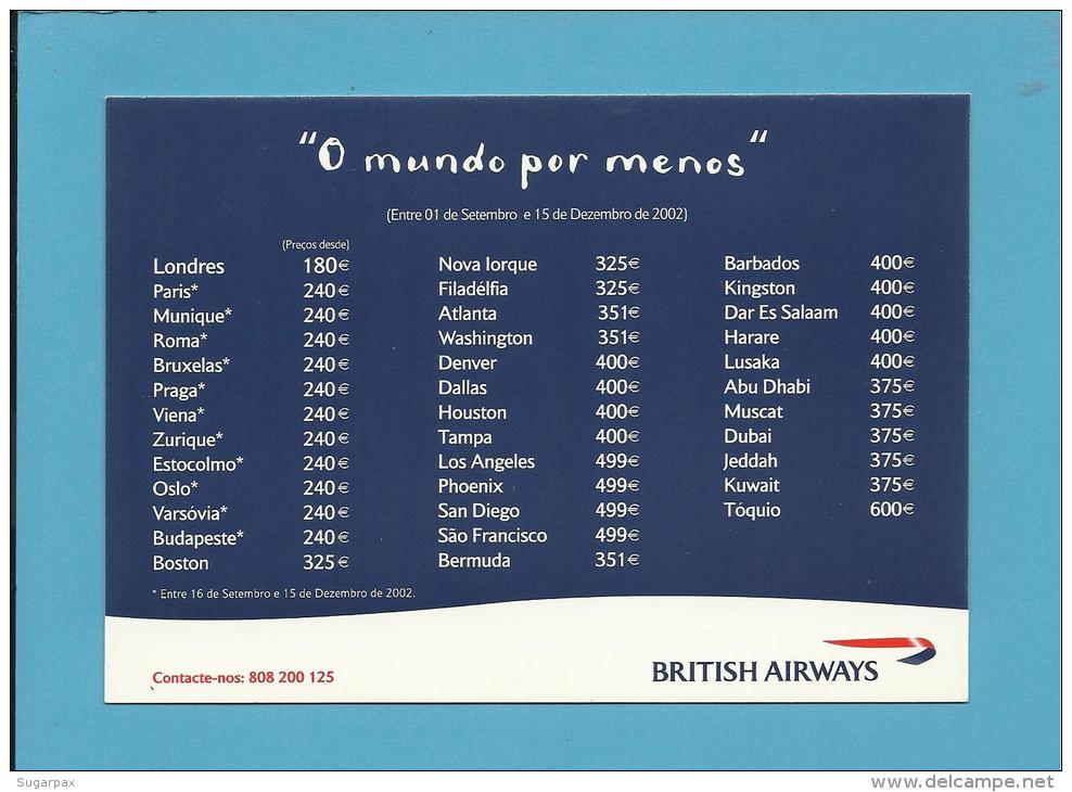 BRITISH AIRWAYS - ADVERTISING - " O Mundo Por Menos " - Portugal - 2 Scans - Publicité