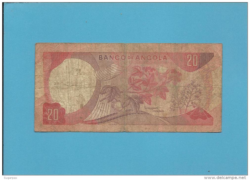 ANGOLA - 20 ESCUDOS - 24.11.1972 - P 99 - MARECHAL CARMONA - PORTUGAL - Angola