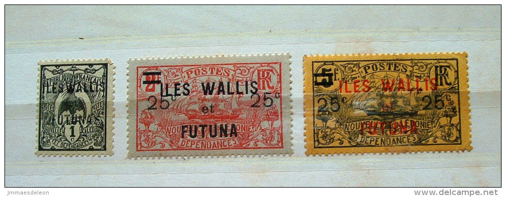 Wallis & Futuna 1920 - 1924 #1, 33/34 = 2.30 $ - Bird Ships - Used Stamps