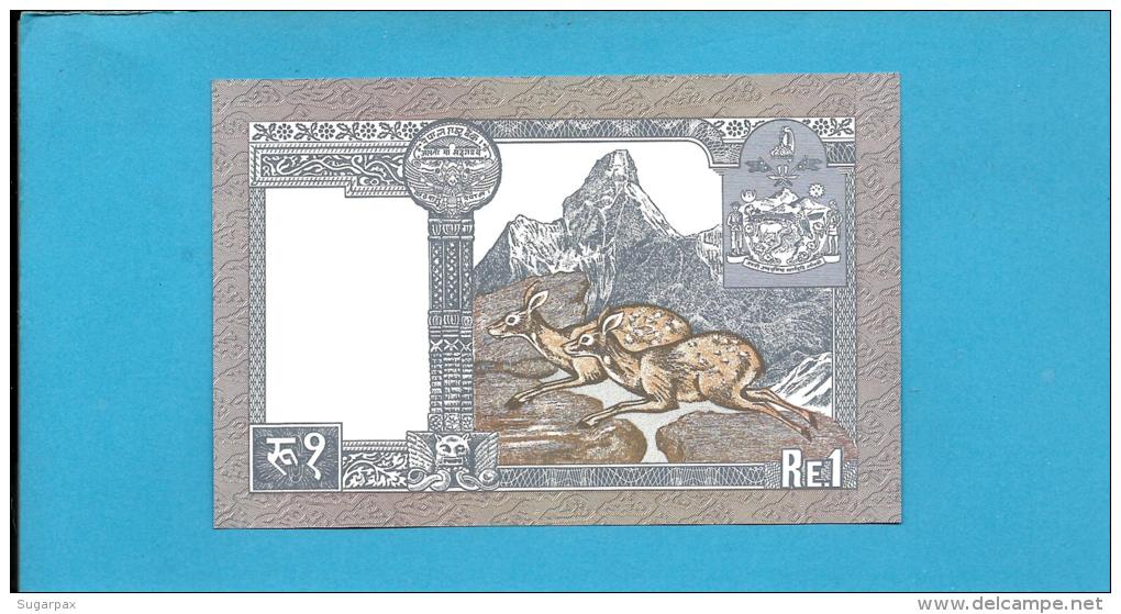 NEPAL - 1  Rupee - ND ( 1991 -  ) - P 37 - Sign. 13 - UNC. - King Birendra Bir Bikram - 2 Scans - Nepal