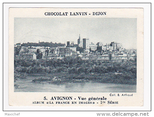 Image Chocolat Lanvin 5.4 X 7.4 - 1er Série, N°5 - Avignon, Vue Générale - Verso "Crokenler En Voyage" - Collections