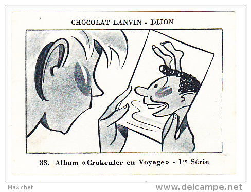 Image Chocolat Lanvin 5.4 X 7.4 - 1er Série, N°83 - Juan Les Pins, La Plage - Verso "Crokenler En Voyage" - Collections