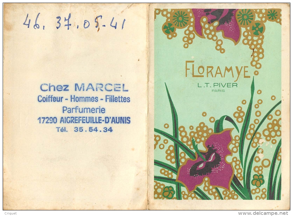 Calendrier Parfumé 1983, Floramye, L T Piver, Cachet Marcel, Coiffeur à Aigrefeuille D'Aunis - Autres & Non Classés