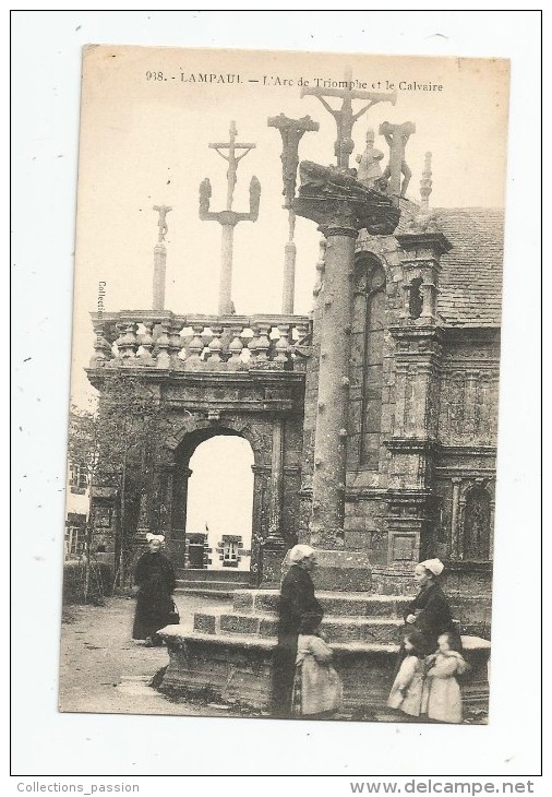 Cp , 29 , LAMPAUL , L'arc De Triomphe Et Le Calvaire , Vierge - Lampaul-Guimiliau