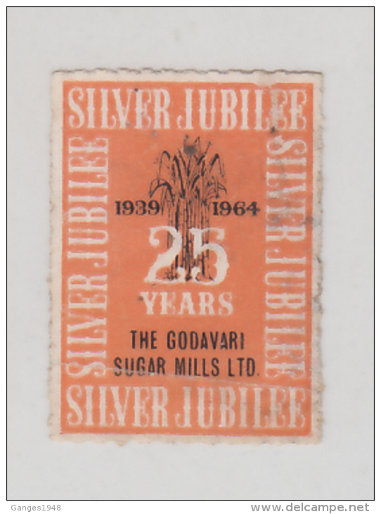 India  1964  Godavaru Shugar Mills  Label  Used   # 86628  Inde Indien - Factories & Industries