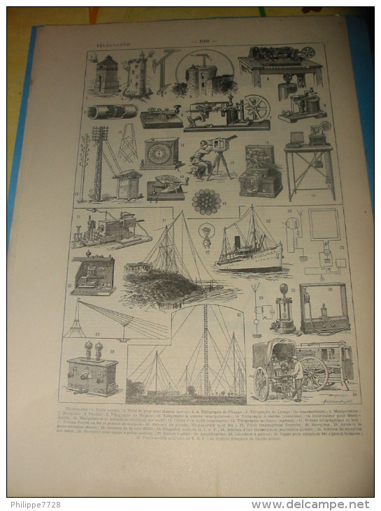 Planche  TELEGRAPHE   1920/24 - Téléphonie