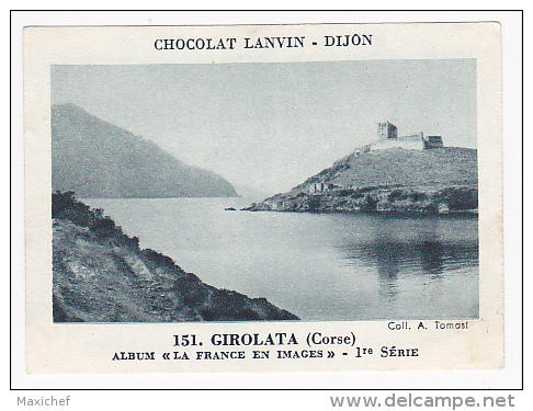 Image Chocolat Lanvin 5.4 X 7.4 - 1er Série, N°151 - Ghisoni (Corse) - Verso "Crokenler En Voyage" - Collections